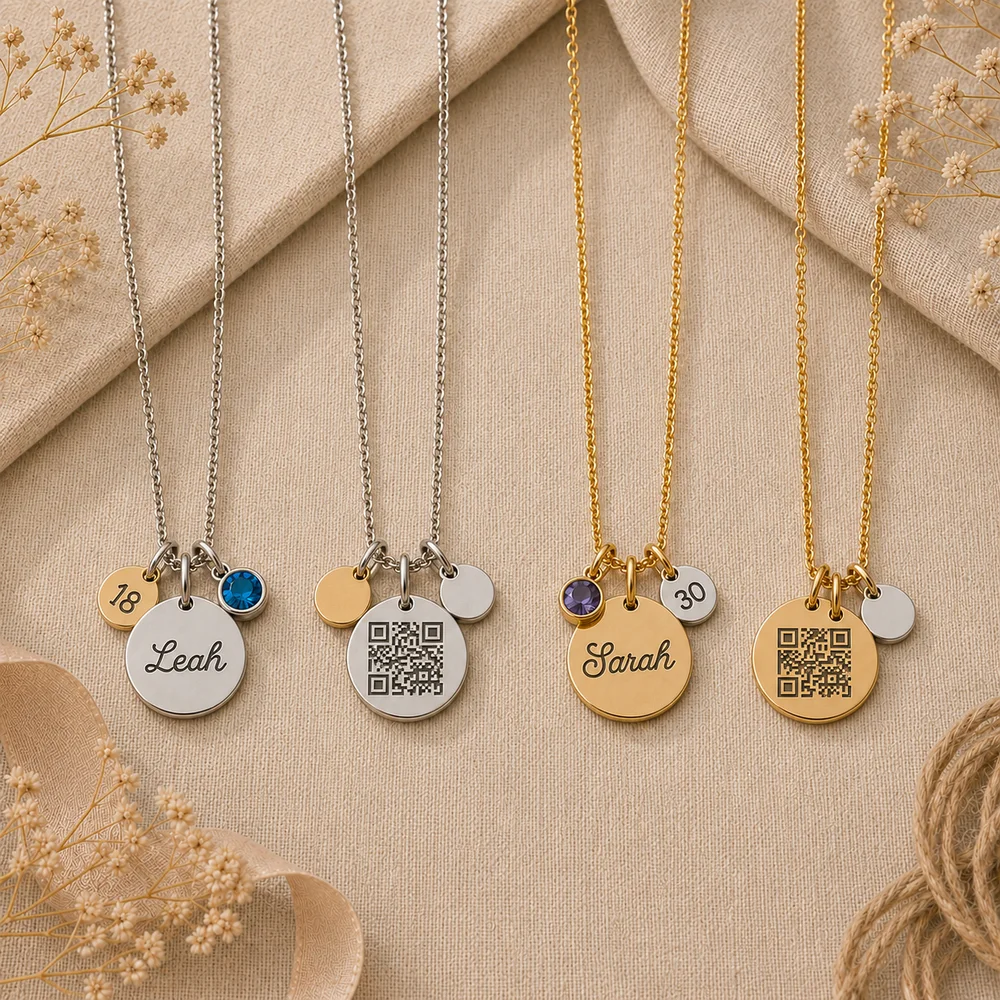 'My Birthday' Name & Age Charm Necklace — view 2