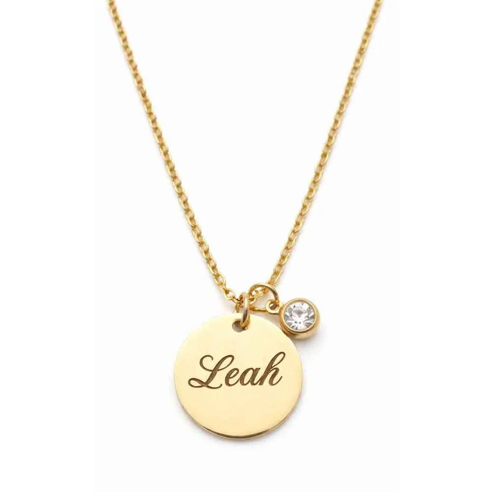 Birthstone Pendant Necklace — Stainless Steel laser-engraved jewellery by EdenLily