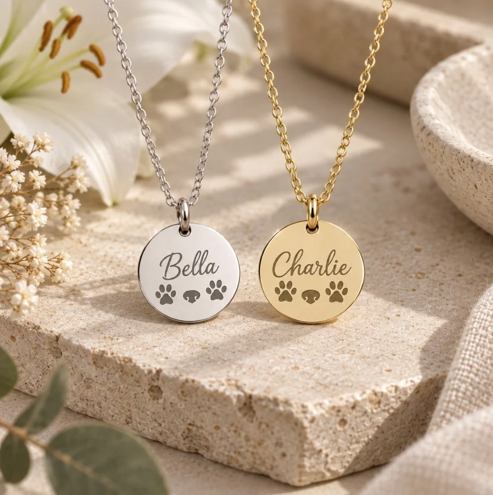 Always by My Side - Dog Necklace — custom engraved jewellery by EdenLily