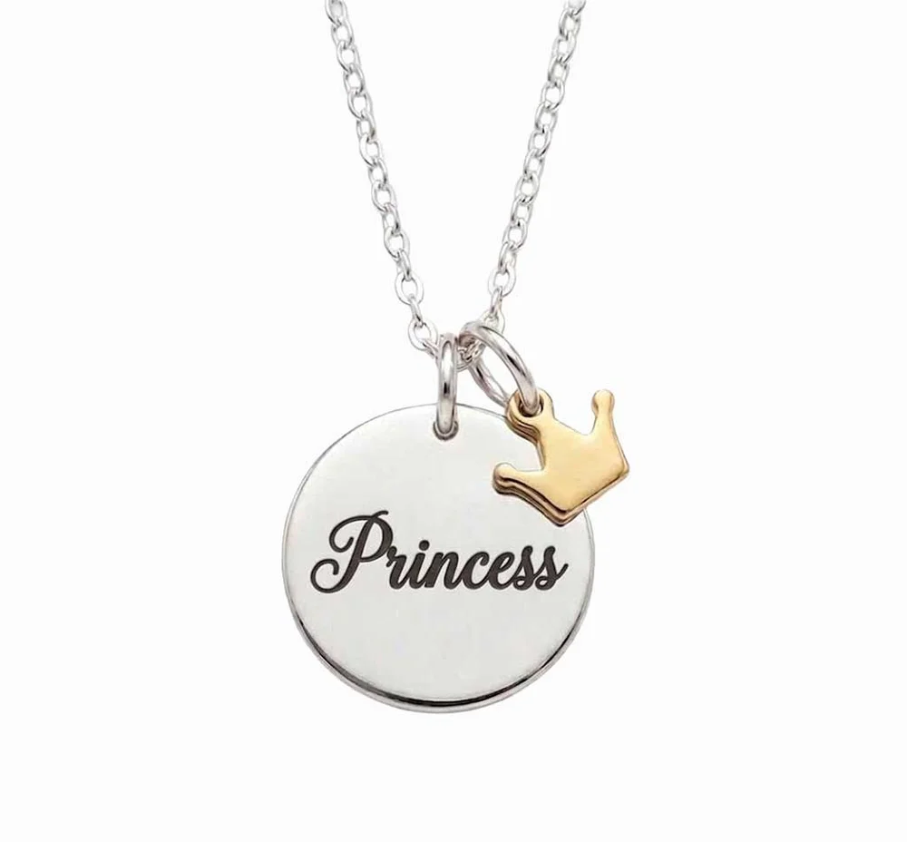 Little Princess Personalised Necklace - Silver Tone — view 2
