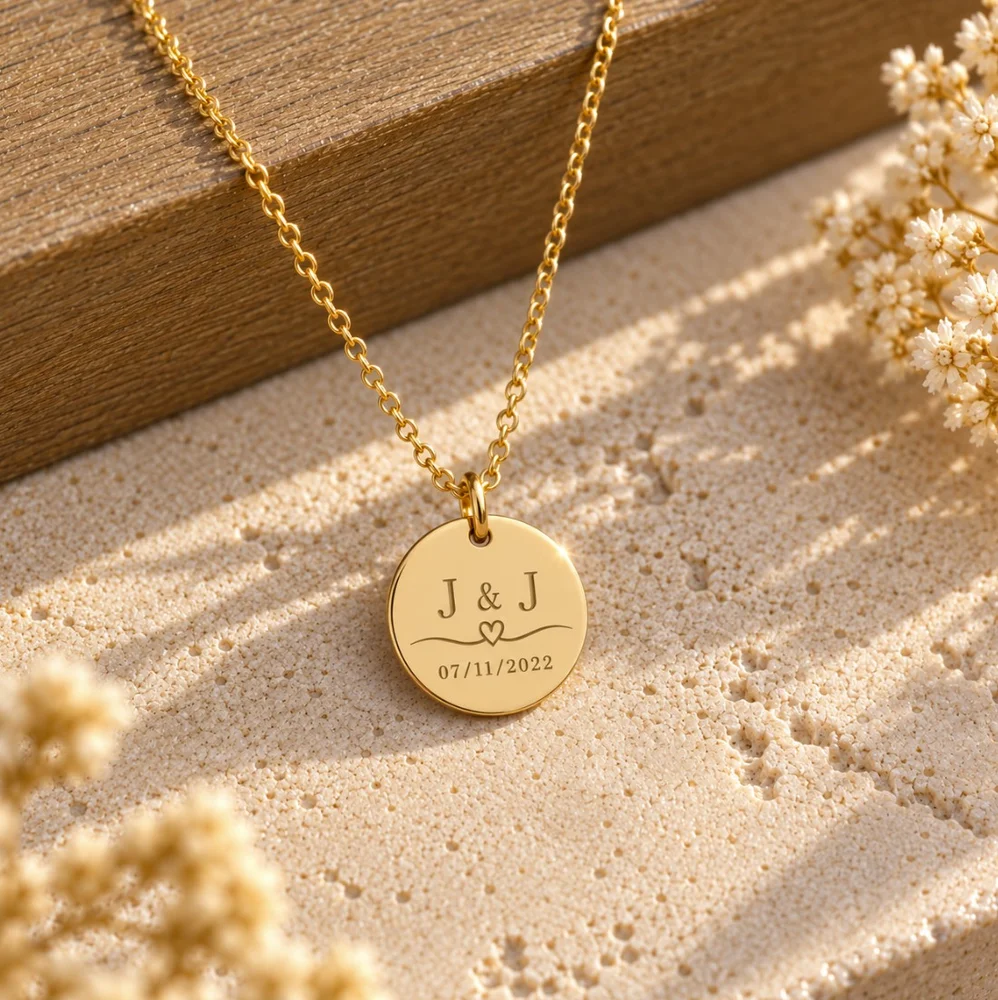 Personalised Initial & Date Necklace with Birthstone Option — view 6