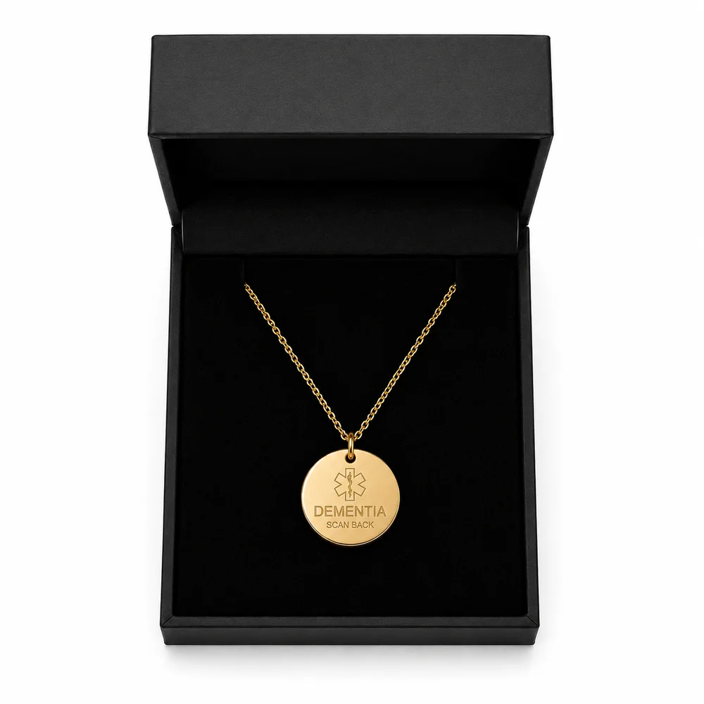 Personalised Dementia Medical ID Necklace with QR Emergency Information Page — view 15