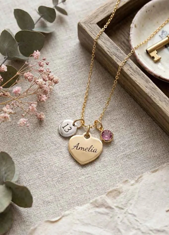 The 'Sweetheart' Custom Name & Age Necklace — view 4