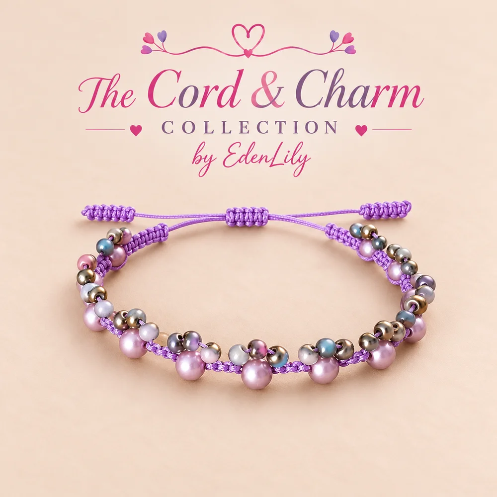 Cord & Charm Personalised Pearl Bead Cord Bracelet — view 8