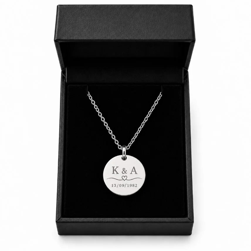 Personalised Initial & Date Necklace with Birthstone Option — view 16