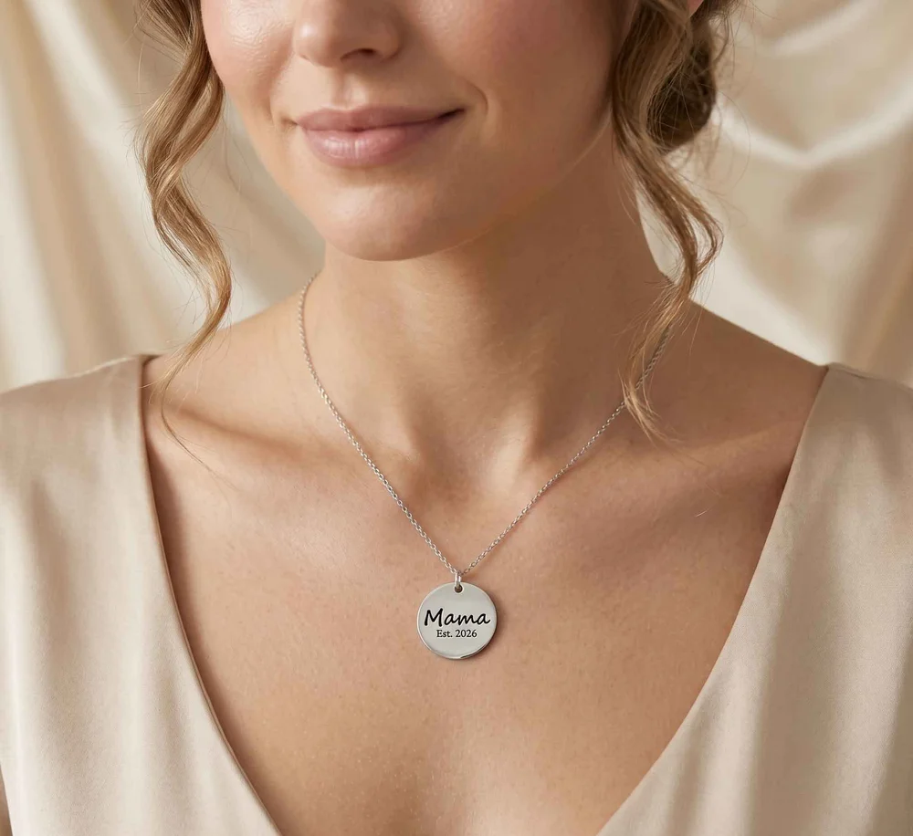 Mama EST. Year Personalised Necklace — view 6