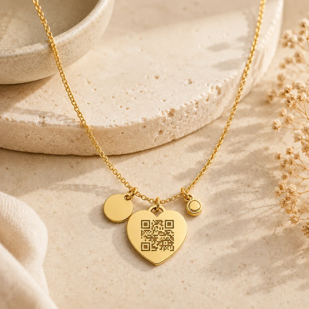 Personalised Heart Necklace with Engraved Age Charm Gift — view 9