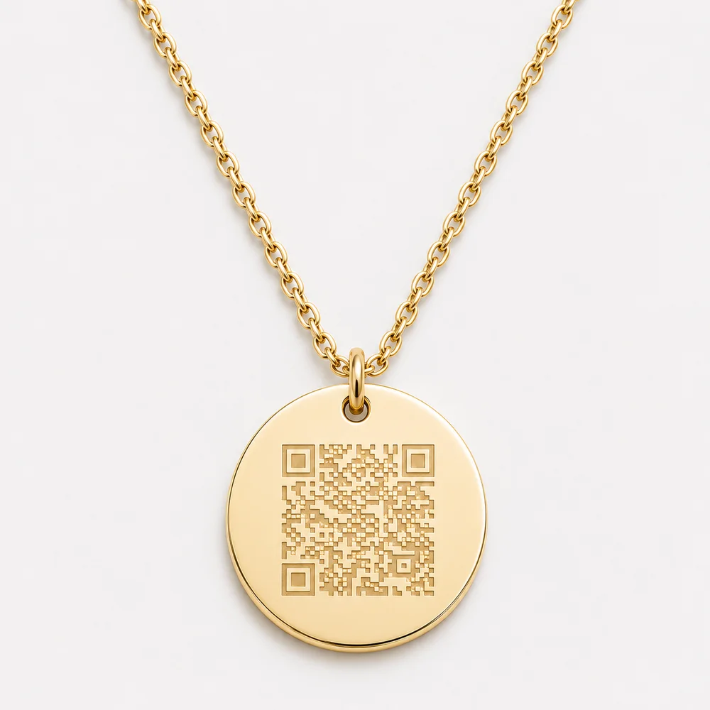 Personalised Dementia Medical ID Necklace with QR Emergency Information Page — view 3