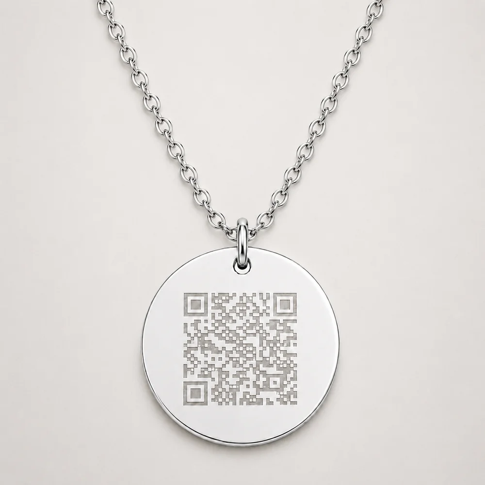Personalised Dementia Medical ID Necklace with QR Emergency Information Page — view 8