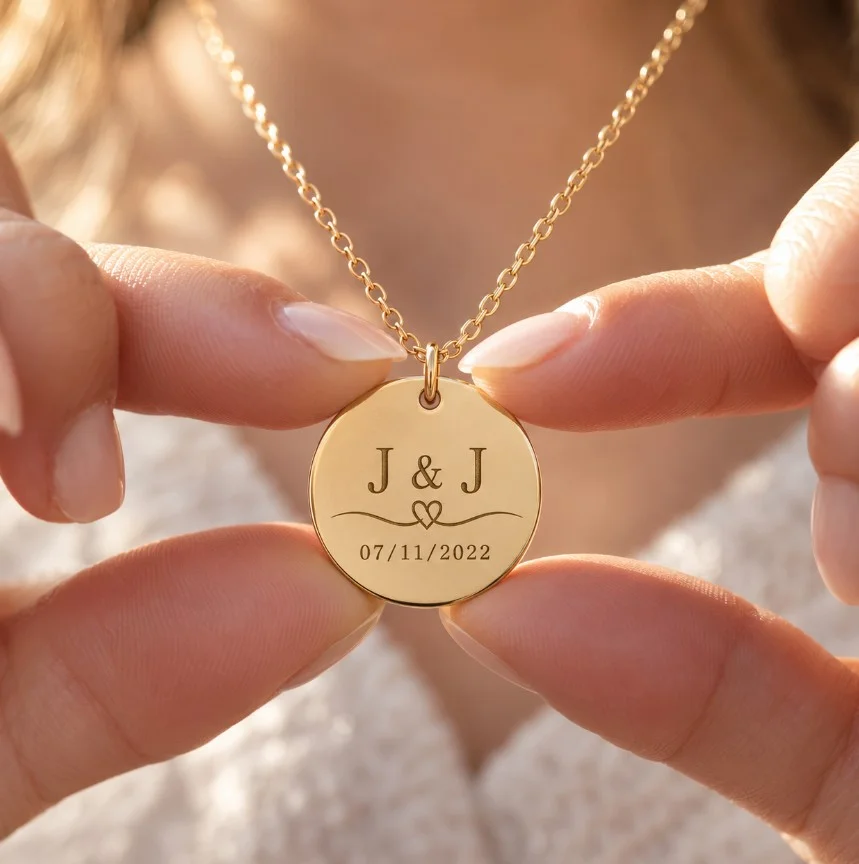 Personalised Initial & Date Necklace with Birthstone Option — view 9