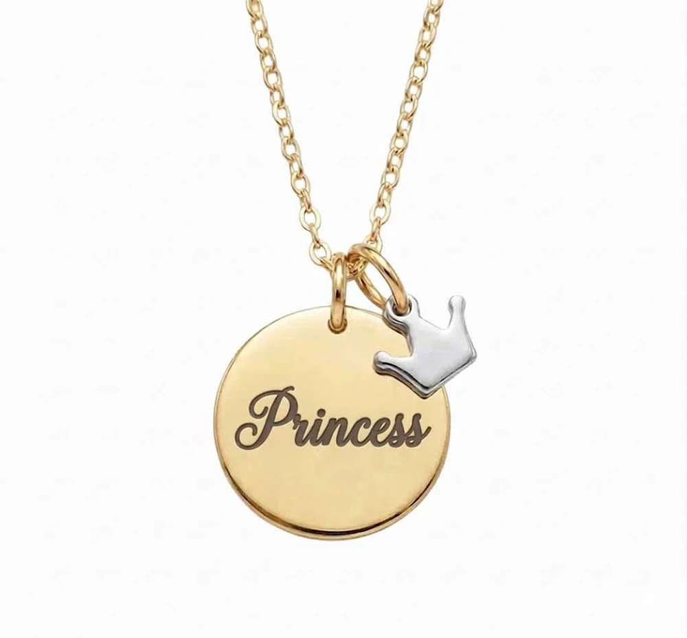 Little Princess Personalised Necklace - Gold Tone — view 2