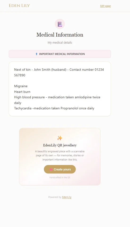 Personalised QR Medical ID Necklace - Scannable Emergency Information Pendant — view 9