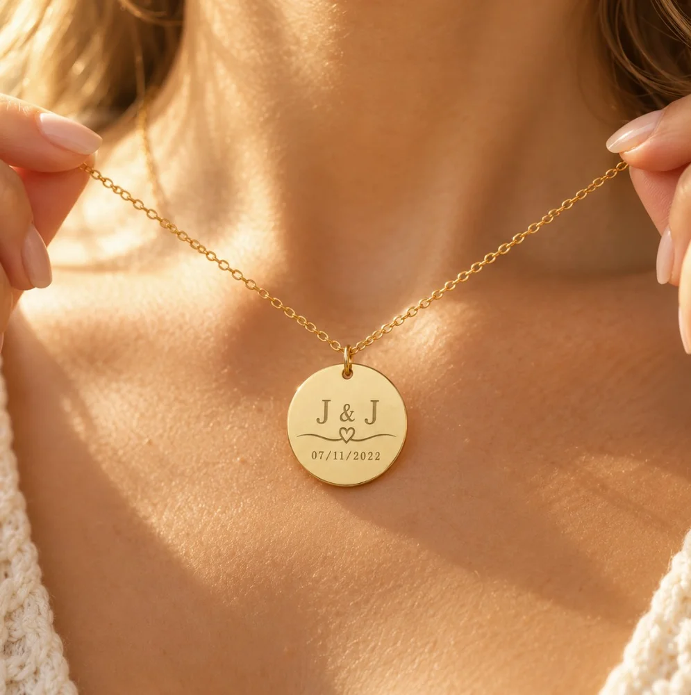 Personalised Initial & Date Necklace with Birthstone Option — view 14
