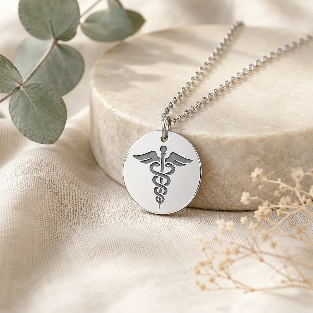 Personalised QR Medical ID Necklace - Scannable Emergency Information Pendant — view 3