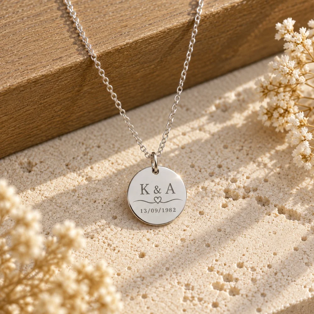Personalised Initial & Date Necklace with Birthstone Option — view 10