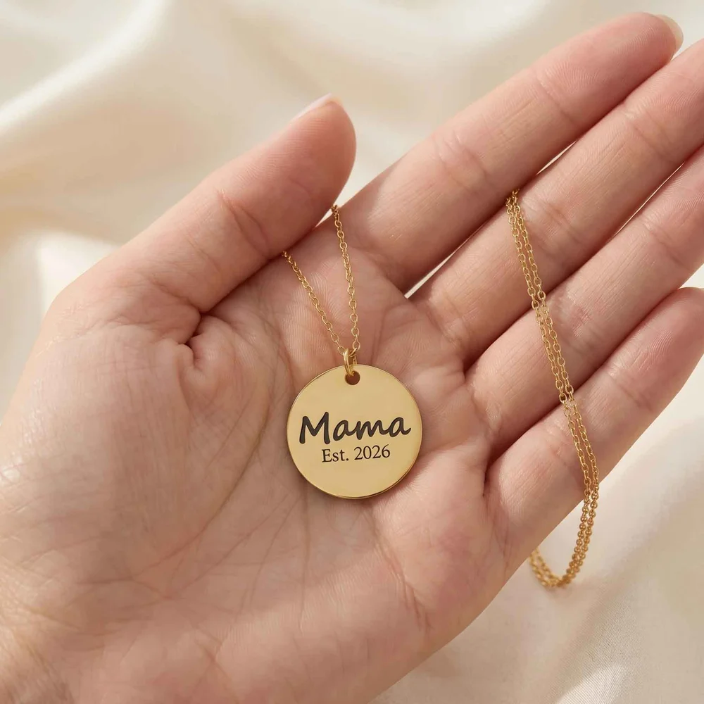 Mama EST. Year Personalised Necklace — view 4