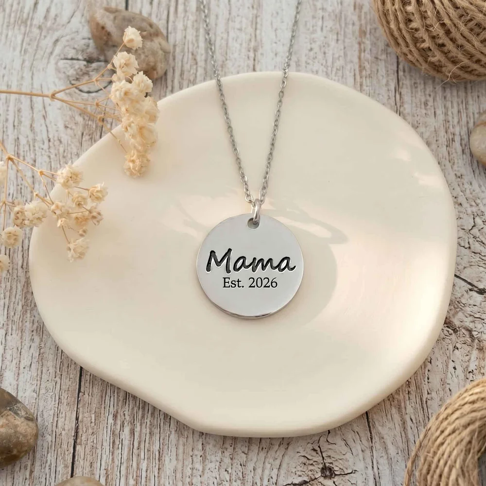 Mama EST. Year Personalised Necklace — view 7