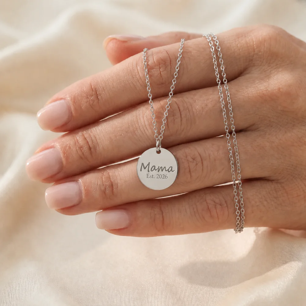 Mama EST. Year Personalised Necklace — view 4