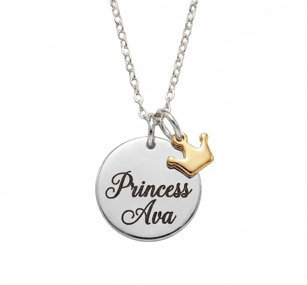 Little Princess Personalised Necklace - Silver Tone — laser-engraved jewellery by EdenLily