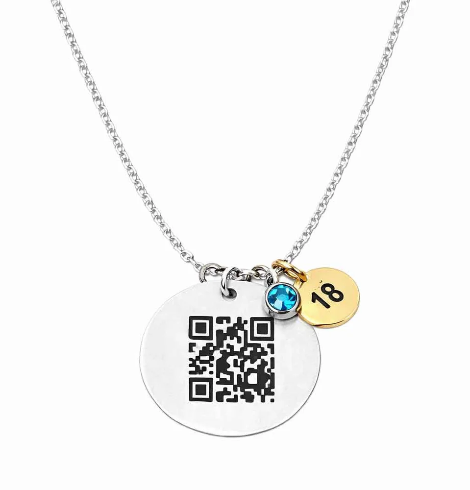 Silver Tone Personalised Birthday Necklace — view 3