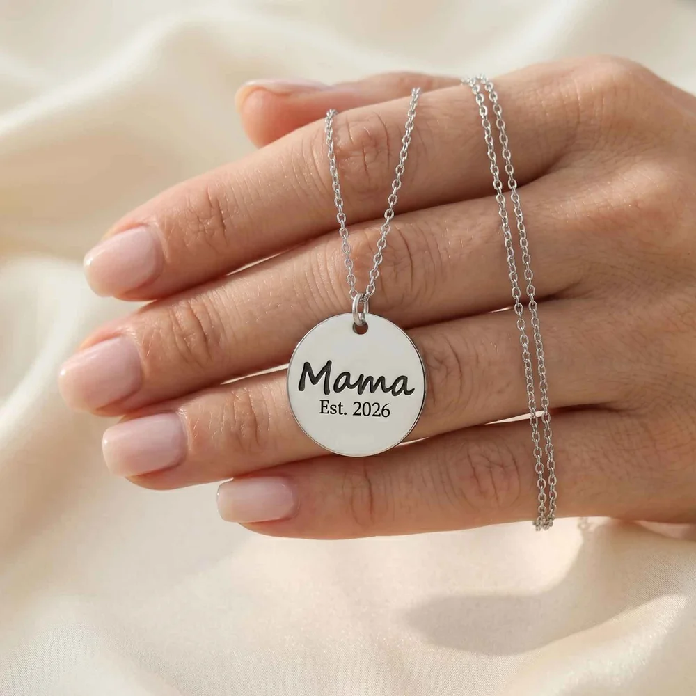 Mama EST. Year Personalised Necklace — view 3