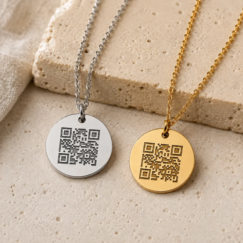 Personalised QR Medical ID Necklace - Scannable Emergency Information Pendant — view 5