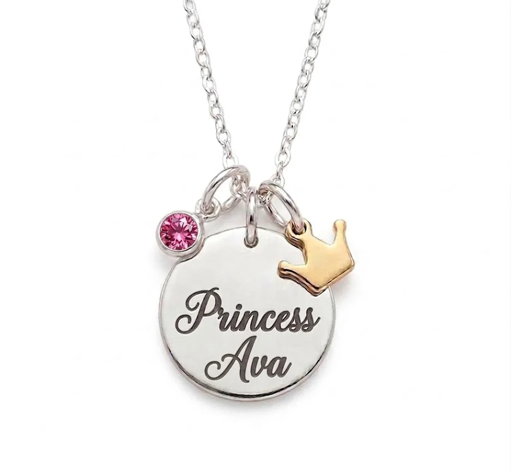 Little Princess Personalised Necklace - Silver Tone — view 4