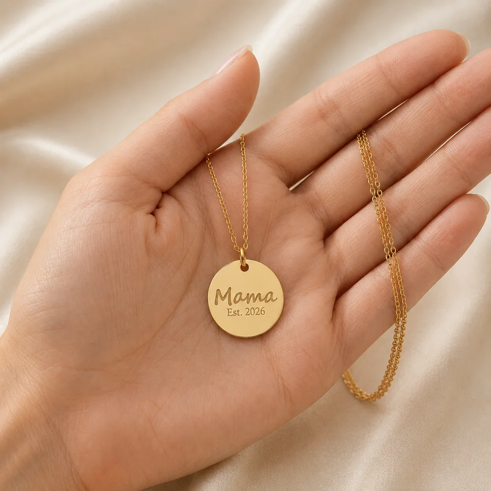 Mama EST. Year Personalised Necklace — view 3
