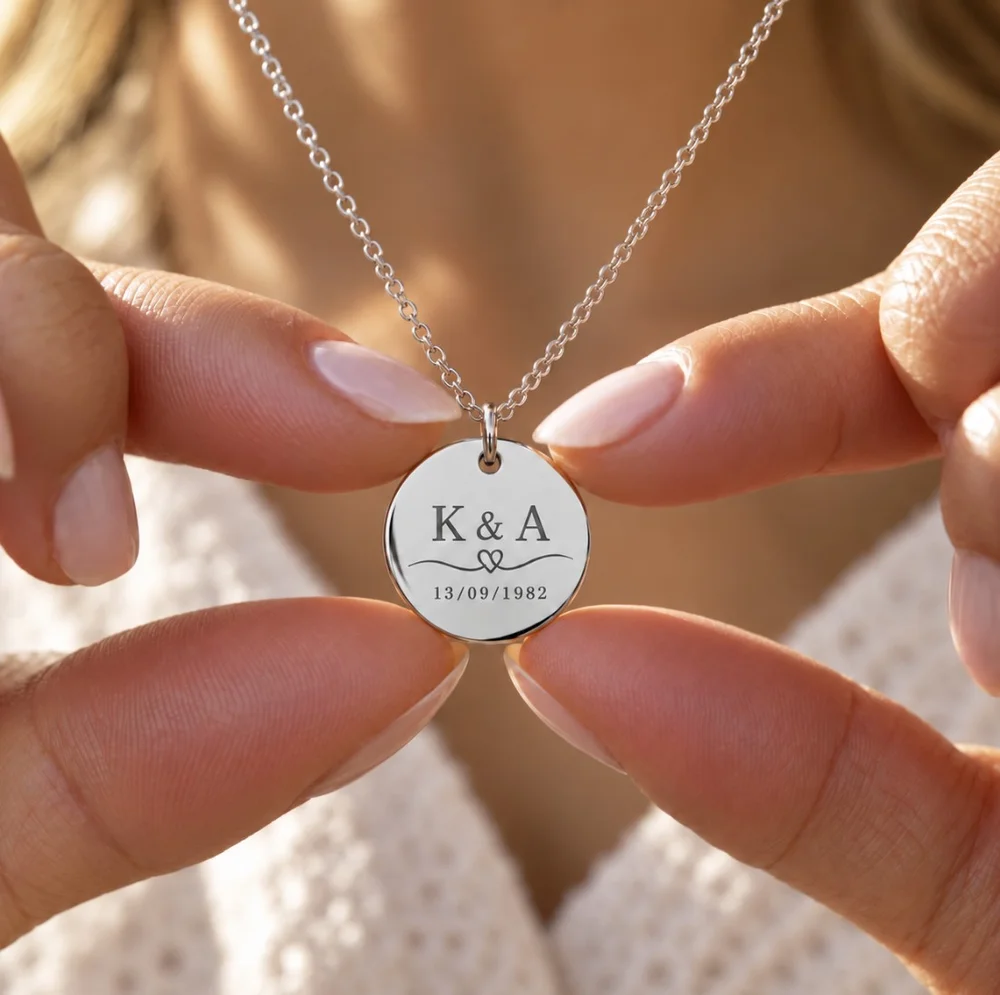 Personalised Initial & Date Necklace with Birthstone Option — view 5