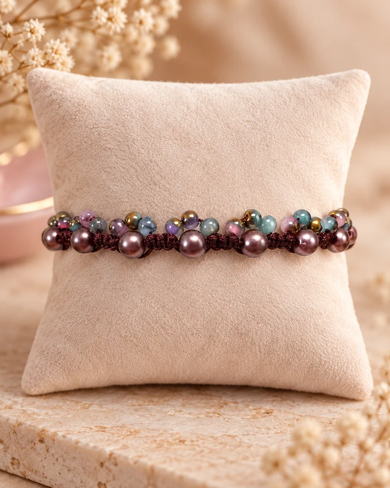 Cord & Charm Personalised Pearl Bead Cord Bracelet — view 5