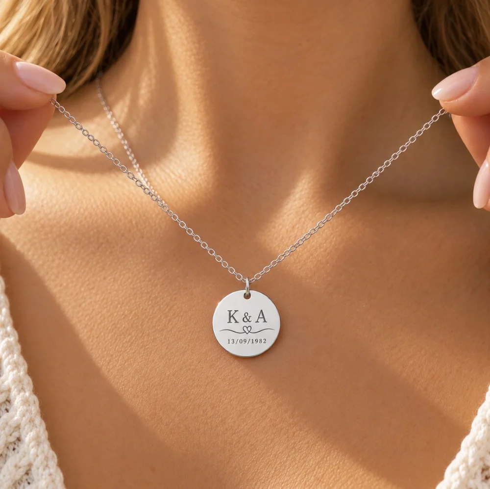 Personalised Initial & Date Necklace with Birthstone Option — view 13