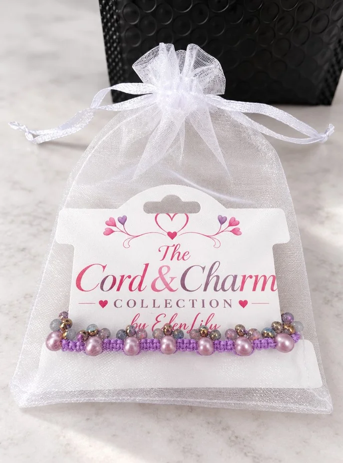Cord & Charm Personalised Pearl Bead Cord Bracelet — view 10